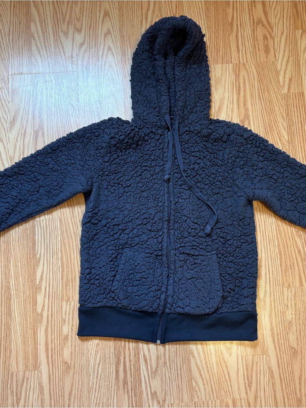 Staccato Women Black Full Zip Hooded Fleece Hoodie M Logo Pockets